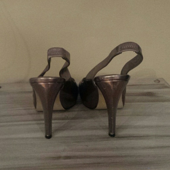 Silver stappy slingback heels - Picture 2 of 2